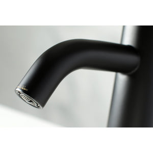 Kaiser LS8229DKL Single-Handle 1-Hole Deck Mount Bathroom Faucet with Push Pop-Up, Matte Black/Brushed Nickel