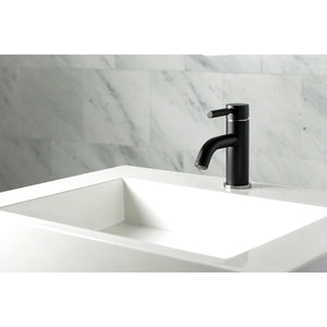 Kaiser LS8229DKL Single-Handle 1-Hole Deck Mount Bathroom Faucet with Push Pop-Up, Matte Black/Brushed Nickel