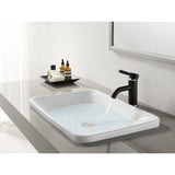 Kaiser LS8229DKL Single-Handle 1-Hole Deck Mount Bathroom Faucet with Push Pop-Up, Matte Black/Brushed Nickel