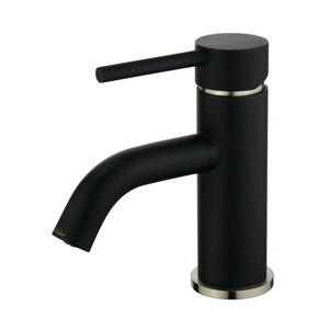 Concord LS8229DL Single-Handle 1-Hole Deck Mount Bathroom Faucet with Push Pop-Up, Matte Black/Brushed Nickel