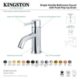 Concord LS822DLAB Single-Handle 1-Hole Deck Mount Bathroom Faucet with Push Pop-Up, Antique Brass