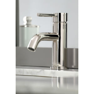 Concord LS822DLPN Single-Handle 1-Hole Deck Mount Bathroom Faucet with Push Pop-Up, Polished Nickel