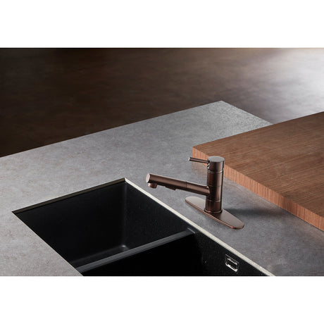 Concord LS8405DL Single-Handle 1-Hole Deck Mount Pull-Out Sprayer Kitchen Faucet, Oil Rubbed Bronze