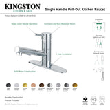 Concord LS840DLAB Single-Handle 1-Hole Deck Mount Pull-Out Sprayer Kitchen Faucet, Antique Brass