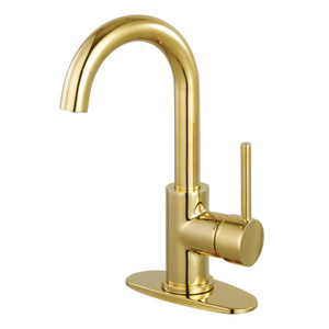 Concord LS8432DL Single-Handle 1-Hole Deck Mount Bathroom Faucet with Push Pop-Up, Polished Brass