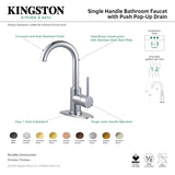 Concord LS8433DL Single-Handle 1-Hole Deck Mount Bathroom Faucet with Push Pop-Up, Brushed Brass