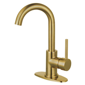 Concord LS8433DL Single-Handle 1-Hole Deck Mount Bathroom Faucet with Push Pop-Up, Brushed Brass