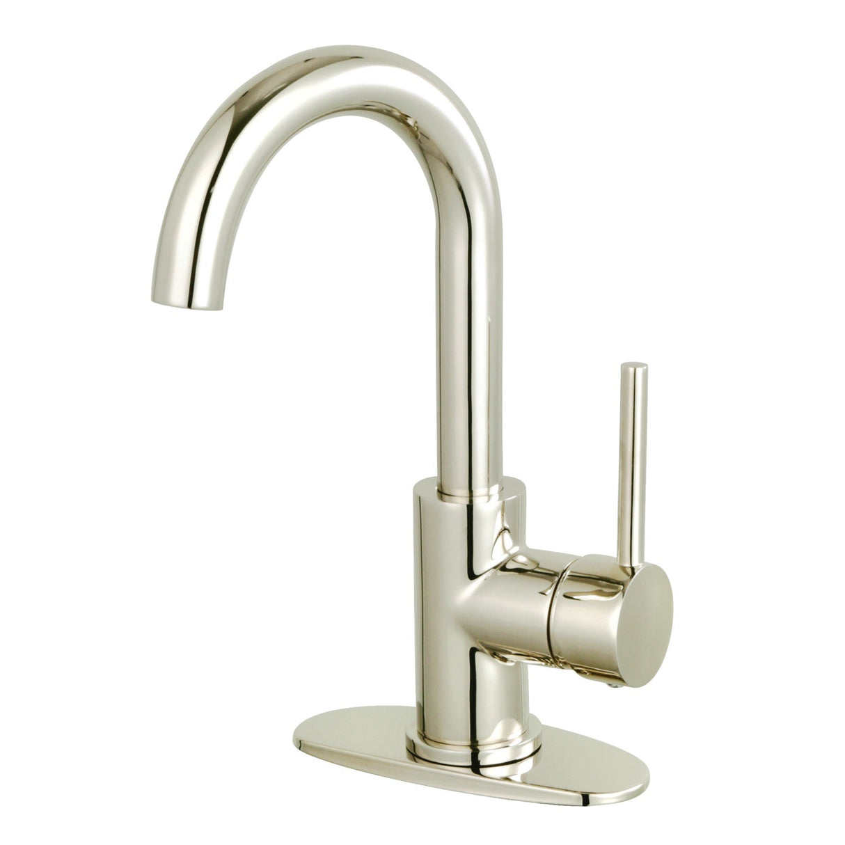Concord LS843DLPN Single-Handle 1-Hole Deck Mount Bathroom Faucet with Push Pop-Up, Polished Nickel