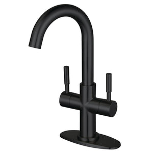 Concord LS8450DL Two-Handle 1-Hole Deck Mount Bathroom Faucet with Push Pop-Up, Matte Black