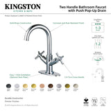 Concord LS8450JX Two-Handle 1-Hole Deck Mount Bathroom Faucet with Push Pop-Up, Matte Black
