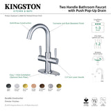 Concord LS8451DL Two-Handle 1-Hole Deck Mount Bathroom Faucet with Push Pop-Up, Polished Chrome