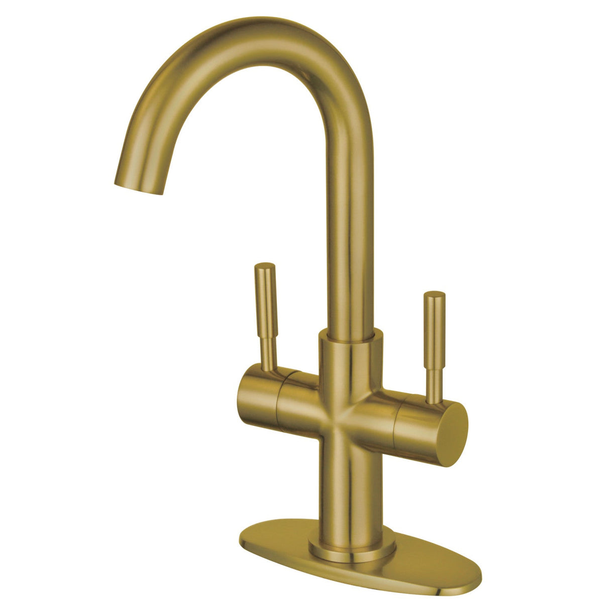 Concord LS8453DL Two-Handle 1-Hole Deck Mount Bathroom Faucet with Push Pop-Up, Brushed Brass