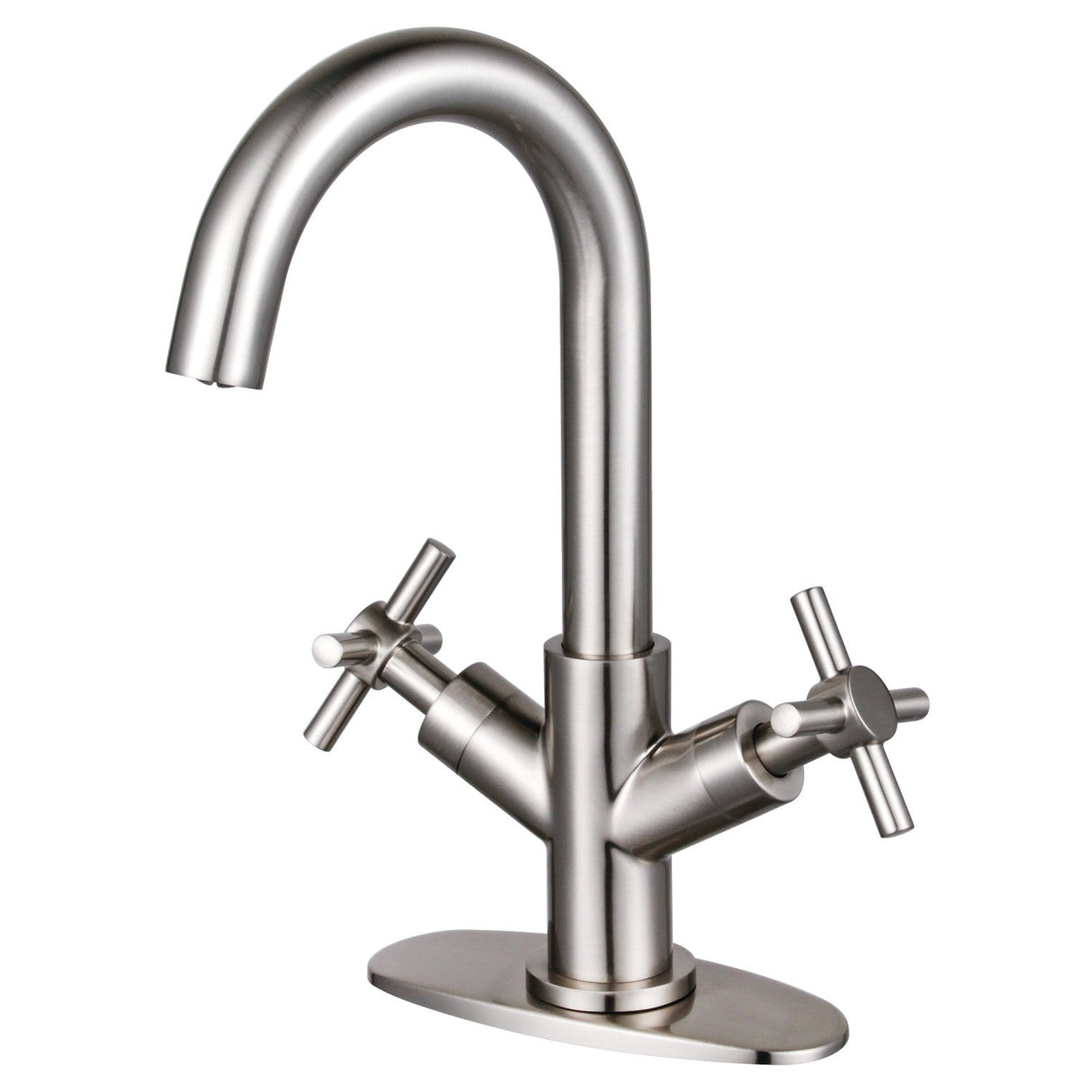 Concord LS8458JX Two-Handle 1-Hole Deck Mount Bathroom Faucet with Push Pop-Up, Brushed Nickel