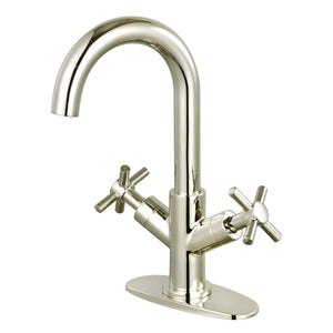 Concord LS845JXPN Two-Handle 1-Hole Deck Mount Bathroom Faucet with Push Pop-Up, Polished Nickel