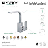 Claremont LS8460CL Single-Handle 1-Hole Deck Mount Bathroom Faucet with Push Pop-Up, Matte Black