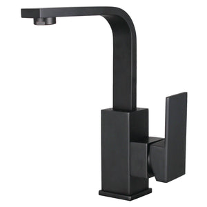 Claremont LS8460CL Single-Handle 1-Hole Deck Mount Bathroom Faucet with Push Pop-Up, Matte Black