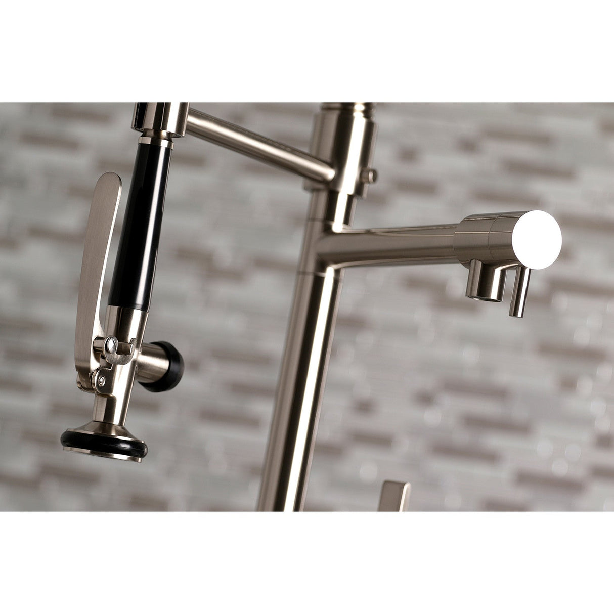 Continental LS8508CTL Single-Handle 1-Hole Deck Mount Pre-Rinse Kitchen Faucet, Brushed Nickel