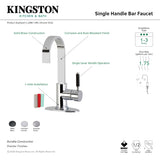 Kaiser LS8610DKL Single-Handle 1-Hole Deck Mount Bar Faucet, Matte Black