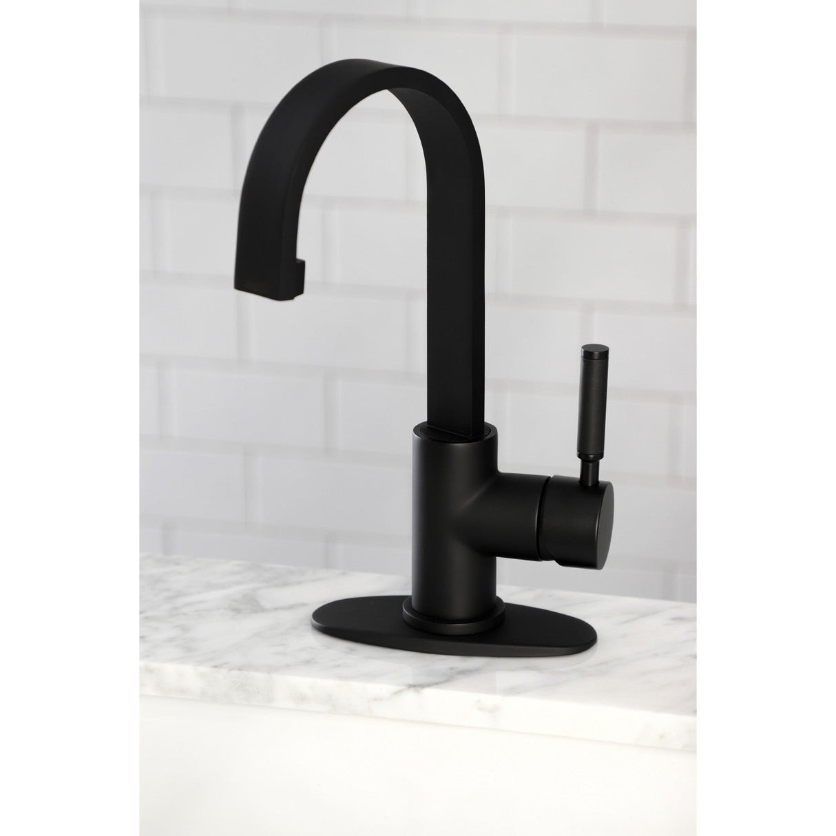 Kaiser LS8610DKL Single-Handle 1-Hole Deck Mount Bar Faucet, Matte Black