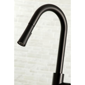 Concord LS8620DL Single-Handle 1-Hole Deck Mount Pull-Down Sprayer Kitchen Faucet, Matte Black
