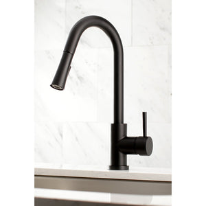 Concord LS8620DL Single-Handle 1-Hole Deck Mount Pull-Down Sprayer Kitchen Faucet, Matte Black