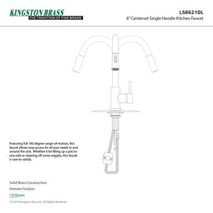 Concord LS8621DL Single-Handle 1-Hole Deck Mount Pull-Down Sprayer Kitchen Faucet, Polished Chrome