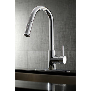 Concord LS8621DL Single-Handle 1-Hole Deck Mount Pull-Down Sprayer Kitchen Faucet, Polished Chrome