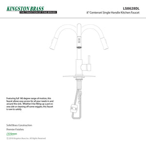 Concord LS8628DL Single-Handle 1-Hole Deck Mount Pull-Down Sprayer Kitchen Faucet, Brushed Nickel