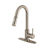 Concord LS8628DL Single-Handle 1-Hole Deck Mount Pull-Down Sprayer Kitchen Faucet, Brushed Nickel