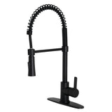 Continental LS8670CTL Single-Handle 1-Hole Deck Mount Pre-Rinse Kitchen Faucet, Matte Black