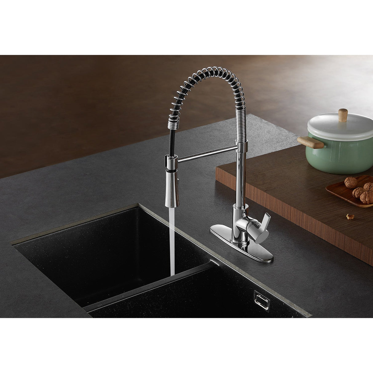 Continental LS8671CTL Single-Handle 1-Hole Deck Mount Pre-Rinse Kitchen Faucet, Polished Chrome