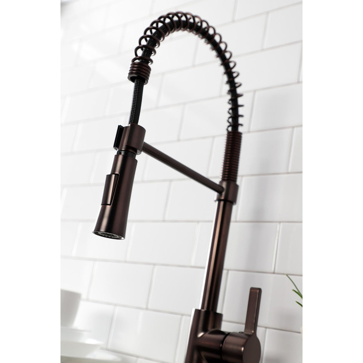 Continental LS8675CTL Single-Handle 1-Hole Deck Mount Pre-Rinse Kitchen Faucet, Oil Rubbed Bronze