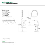 Continental LS8678CTL Single-Handle 1-Hole Deck Mount Pre-Rinse Kitchen Faucet, Brushed Nickel