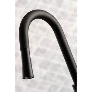 Continental LS8680CTL Single-Handle 1-Hole Deck Mount Pull-Down Sprayer Kitchen Faucet, Matte Black