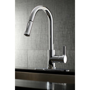 Continental LS8681CTL Single-Handle 1-Hole Deck Mount Pull-Down Sprayer Kitchen Faucet, Polished Chrome