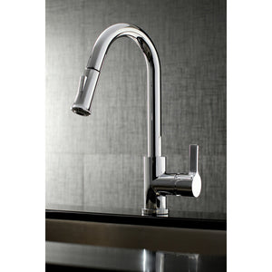 Continental LS8681CTL Single-Handle 1-Hole Deck Mount Pull-Down Sprayer Kitchen Faucet, Polished Chrome