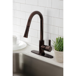 Continental LS8685CTL Single-Handle 1-Hole Deck Mount Pull-Down Sprayer Kitchen Faucet, Oil Rubbed Bronze