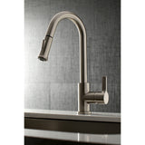 Continental LS8688CTL Single-Handle 1-Hole Deck Mount Pull-Down Sprayer Kitchen Faucet, Brushed Nickel