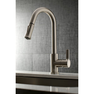 Continental LS8688CTL Single-Handle 1-Hole Deck Mount Pull-Down Sprayer Kitchen Faucet, Brushed Nickel