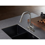Continental LS8688CTL Single-Handle 1-Hole Deck Mount Pull-Down Sprayer Kitchen Faucet, Brushed Nickel