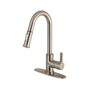 Continental LS8688CTL Single-Handle 1-Hole Deck Mount Pull-Down Sprayer Kitchen Faucet, Brushed Nickel