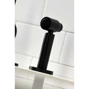 Continental LS8710CTLBS Single-Handle Deck Mount Kitchen Faucet with Brass Sprayer and Deck Plate, Matte Black