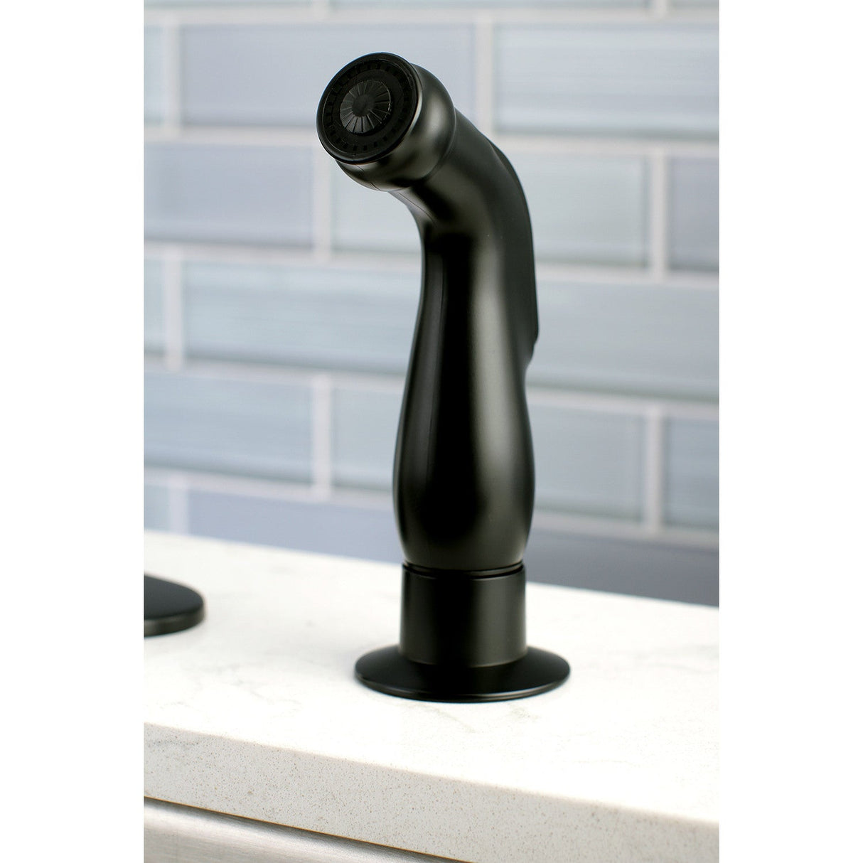 Continental LS8710CTLSP Single-Handle 2-Hole Deck Mount Kitchen Faucet with Side Sprayer, Matte Black