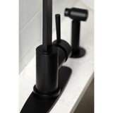 Concord LS8710DLBS Single-Handle Deck Mount Kitchen Faucet with Brass Sprayer and Deck Plate, Matte Black