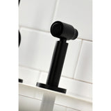 Concord LS8710DLBS Single-Handle Deck Mount Kitchen Faucet with Brass Sprayer and Deck Plate, Matte Black