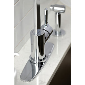 Continental LS8711CTLBS Single-Handle Deck Mount Kitchen Faucet with Brass Sprayer and Deck Plate, Polished Chrome