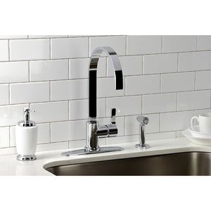 Continental LS8711CTLBS Single-Handle Deck Mount Kitchen Faucet with Brass Sprayer and Deck Plate, Polished Chrome