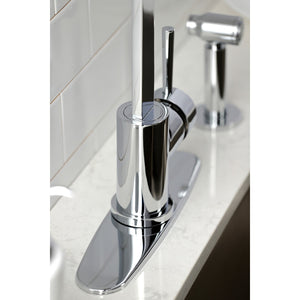 Concord LS8711DLBS Single-Handle Deck Mount Kitchen Faucet with Brass Sprayer and Deck Plate, Polished Chrome