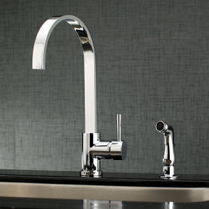 Concord LS8711DLSP Single-Handle 2-Hole Deck Mount Kitchen Faucet with Side Sprayer, Polished Chrome