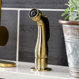Concord LS8713DLSP Single-Handle 2-Hole Deck Mount Kitchen Faucet with Side Sprayer, Brushed Brass
